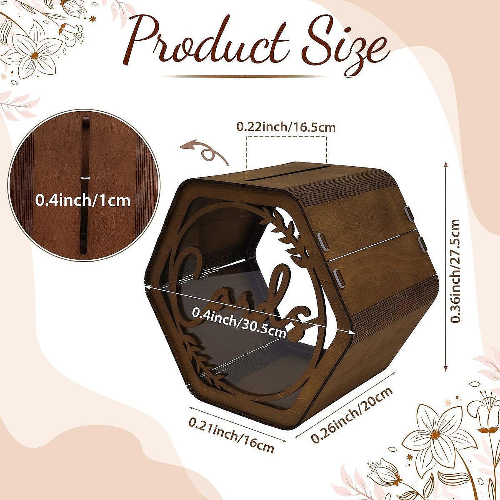 Wedding Card Box - Hochzeitskartenbox mit Schlitz, dekorative Grußkartenbox, Geschenkkartenbox