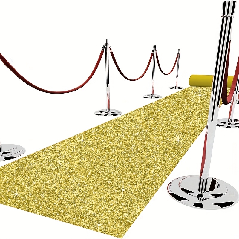 Aisle Runner White - Goldener Hochzeitsteppich, roter Teppich für den