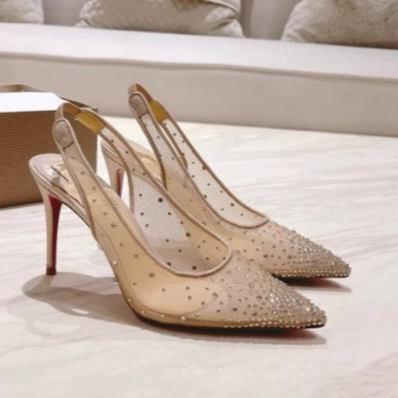 Wedding Super - Netz-Strass Rückenfreie Stiletto Damen High Heels