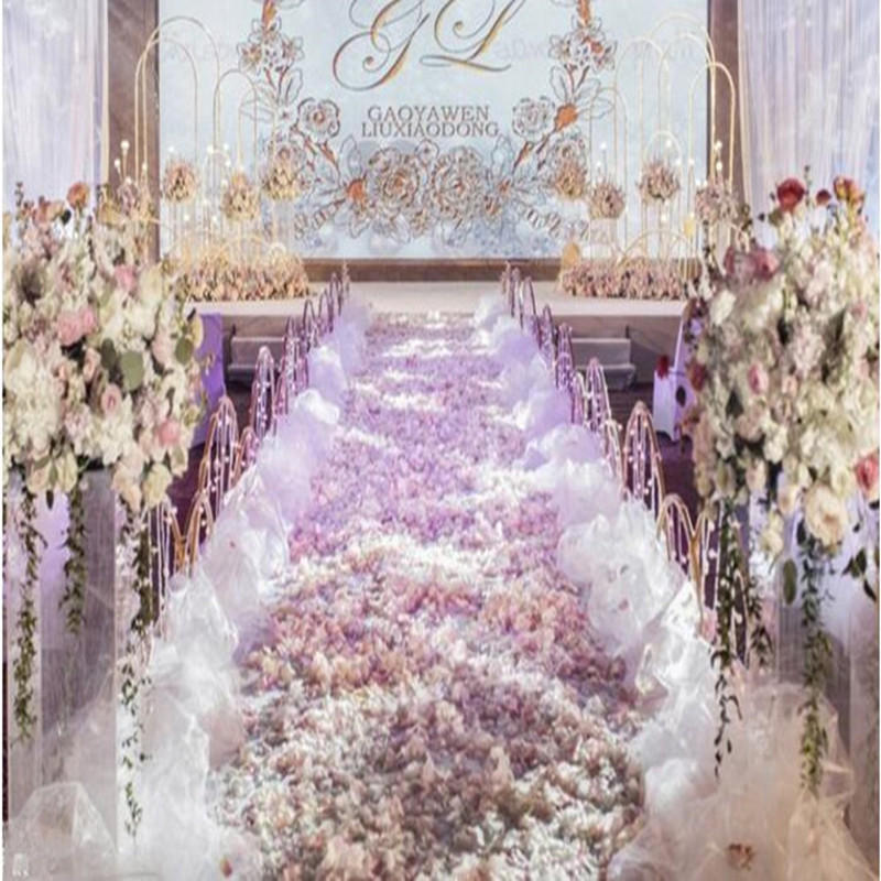 Aisle Runner White - Elegante Weiße Hochzeitsdekoration Schneegarn-Linienkette für Partys,