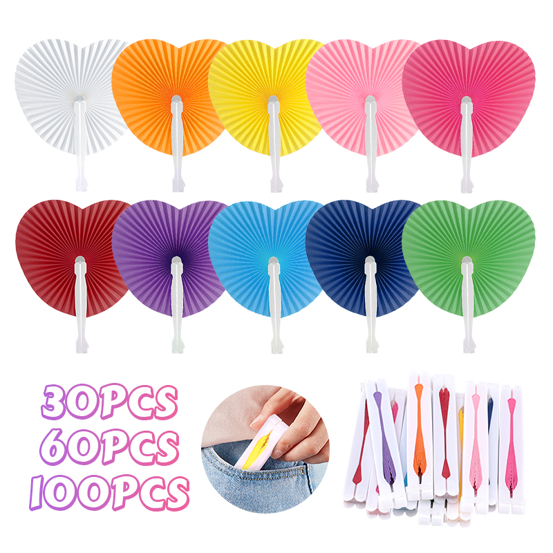 Wedding Supply List - 30–100 Stück mehrfarbiger Faltpapierfächer für Hochzeit,