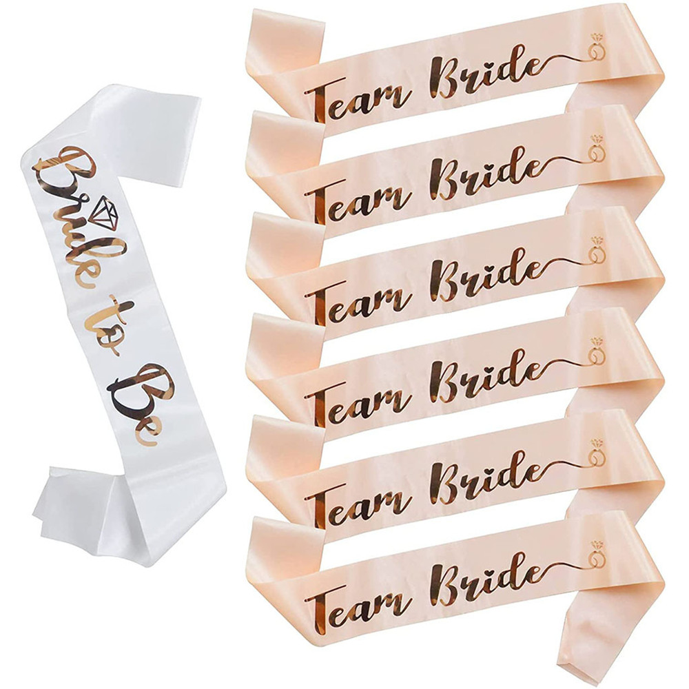 Bride Tribe Sash - 1Set Rose Gold Team Bride To