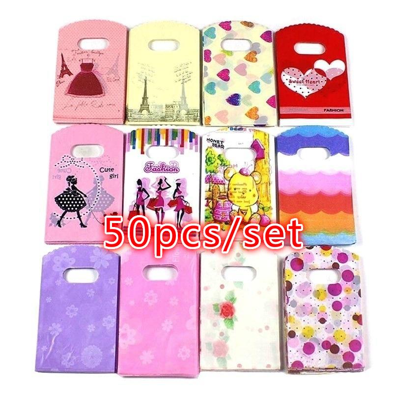 Wedding Supply List - Kunststoff-Geschenktüte mit gemischtem Muster, 50 Stück,