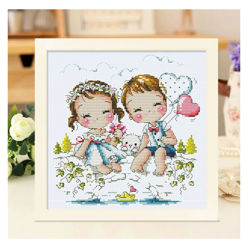 Wedding Package Gold - Amishop Kreuzstich-Set mit Zählfunktion, schöne Goldkollektion,
