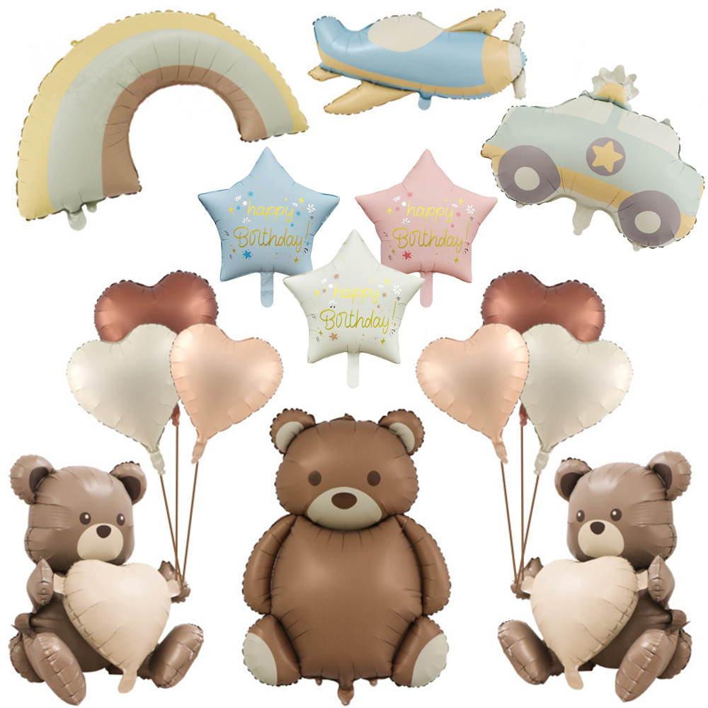 Confetti Balloon Set - Große matte braune Bär Folienballons Cartoon