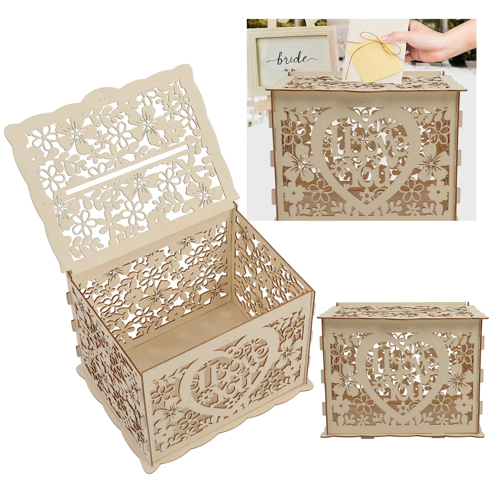 Wedding Card Box - DIY hohle Holzkiste Geschenk karte Fall