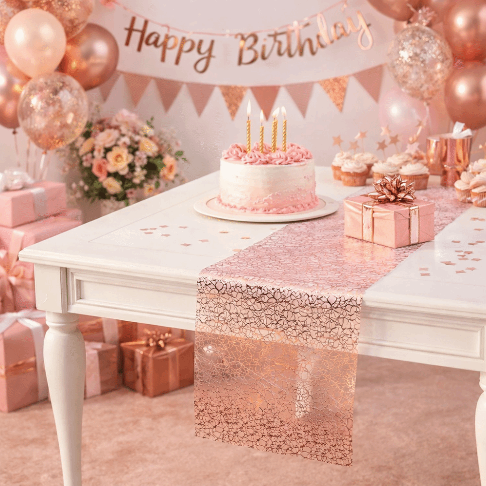 Table Runner Sequin - Funkelnder Glitzer-Tischläufer Rechteckig mit Chaotischem Muster