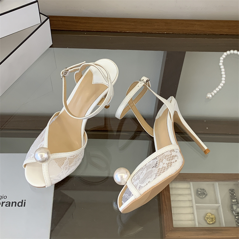 Wedding Super - Eilyken Fashion CRYSTAL Atmungsaktive Mesh-Peep-Toe-Sandalen für