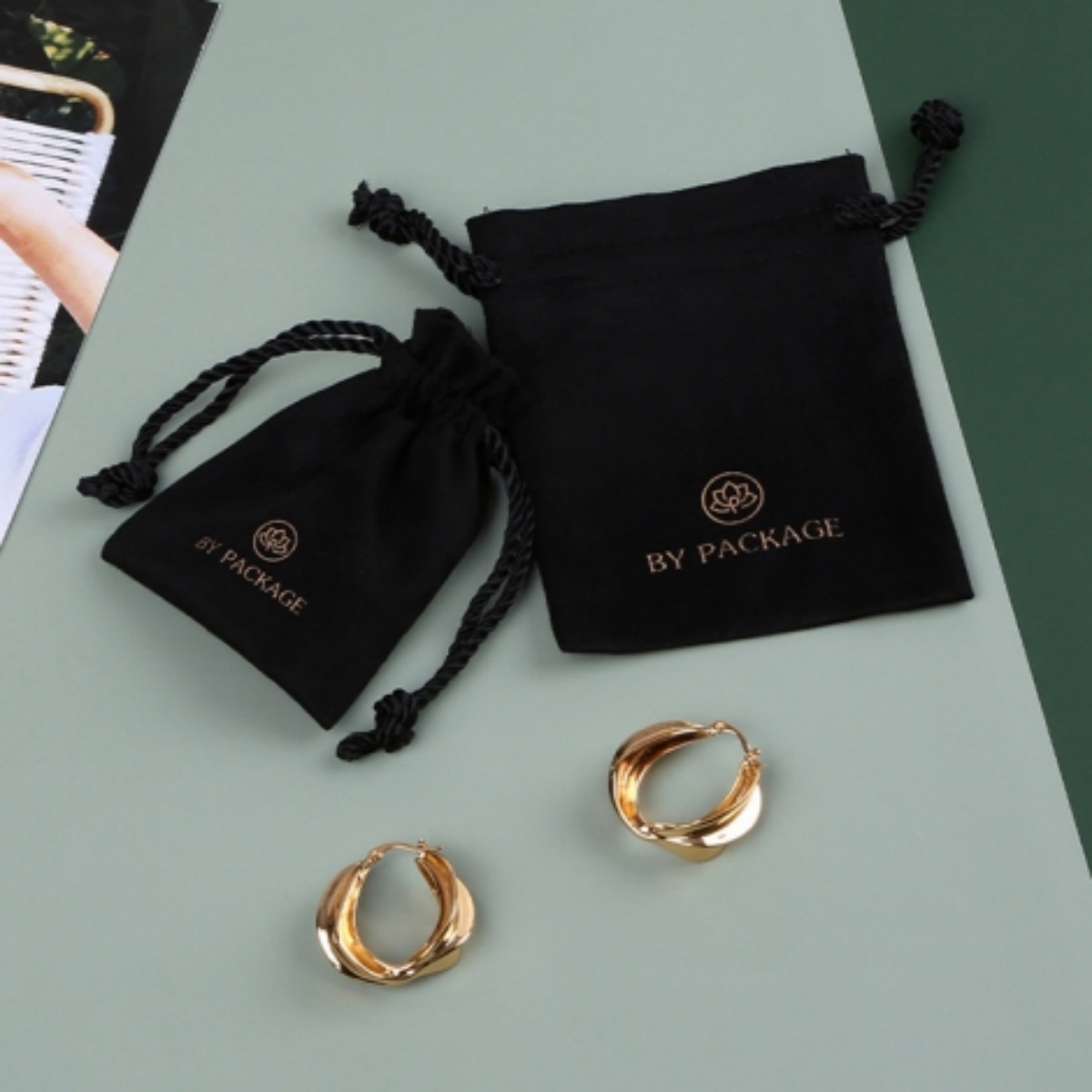 Wedding Package Gold - 50 Stück schwarzer Samt Tarot Aufbewahrungstasche