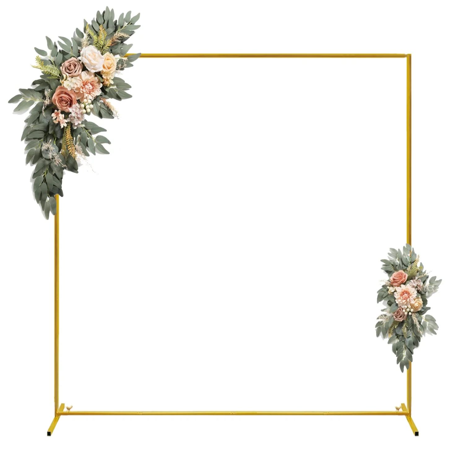 Confetti Balloon Set - Goldene Hochzeitsbögen, quadratischer Hintergrundständer, Metall-Ballonbogenständer für