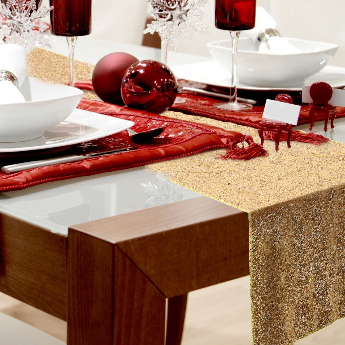 Goldener Pailletten-Tischläufe – Table Runner Sequin Bewertung und Preis