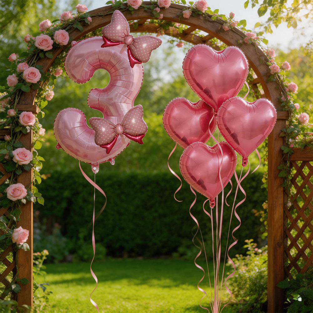 Rosa Schleife Party-Deko Rosa  – Confetti Balloon Set Bewertung und Preis