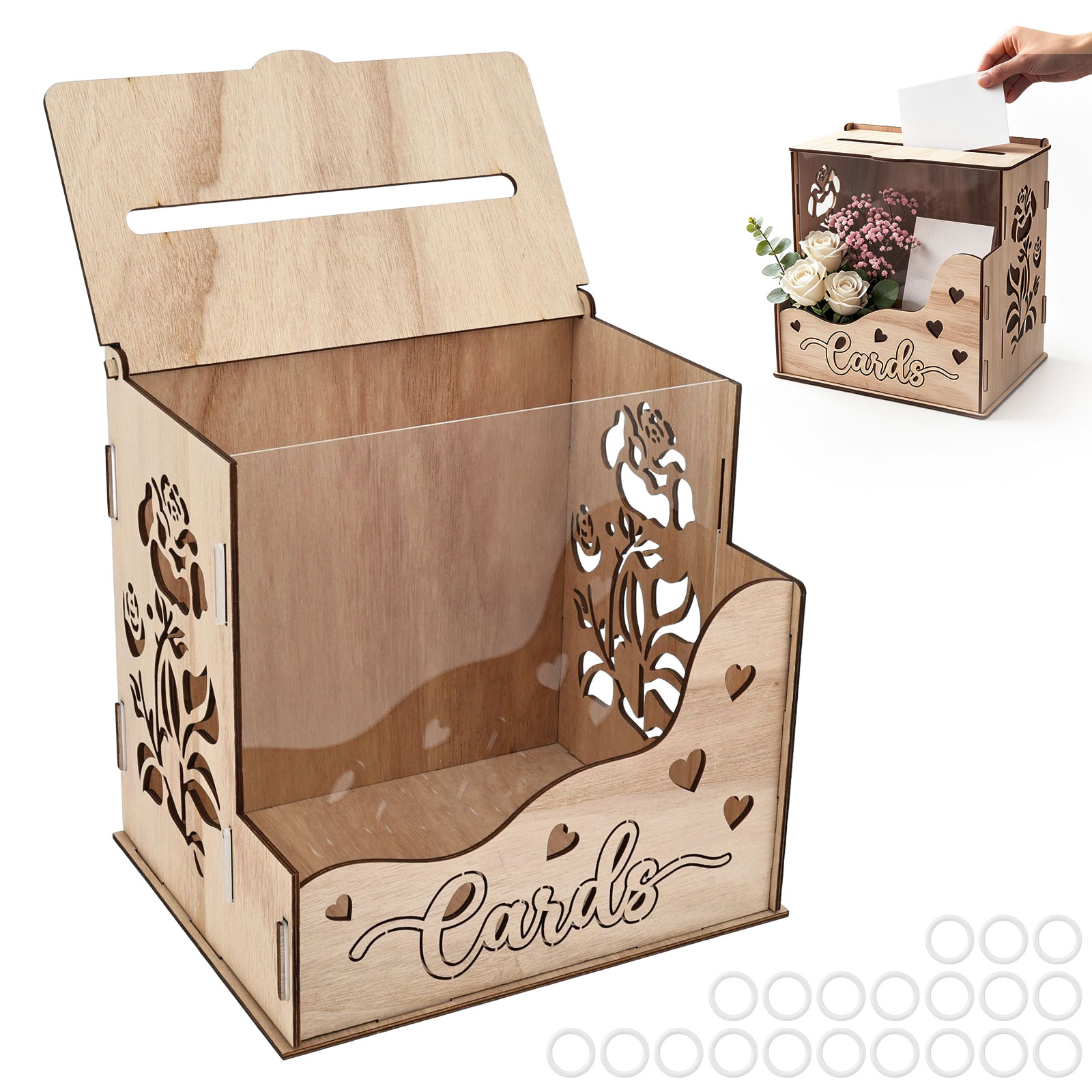 Hölzerne Partykarten-Box mit A – Wedding Card Box Bewertung und Preis