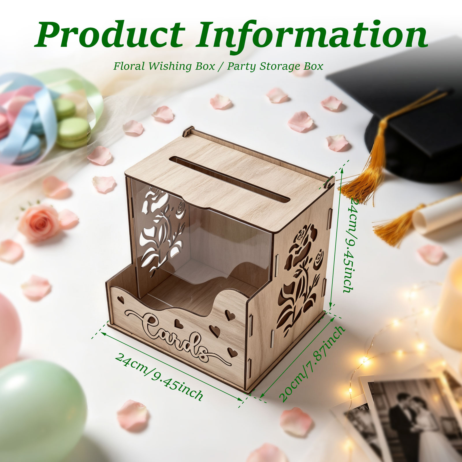 Hölzerne Partykarten-Box mit A – Wedding Card Box Bewertung und Preis