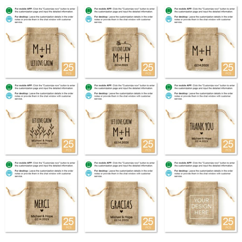 25 Stück personalisierte Sackl – Wedding Supply List Bewertung und Preis