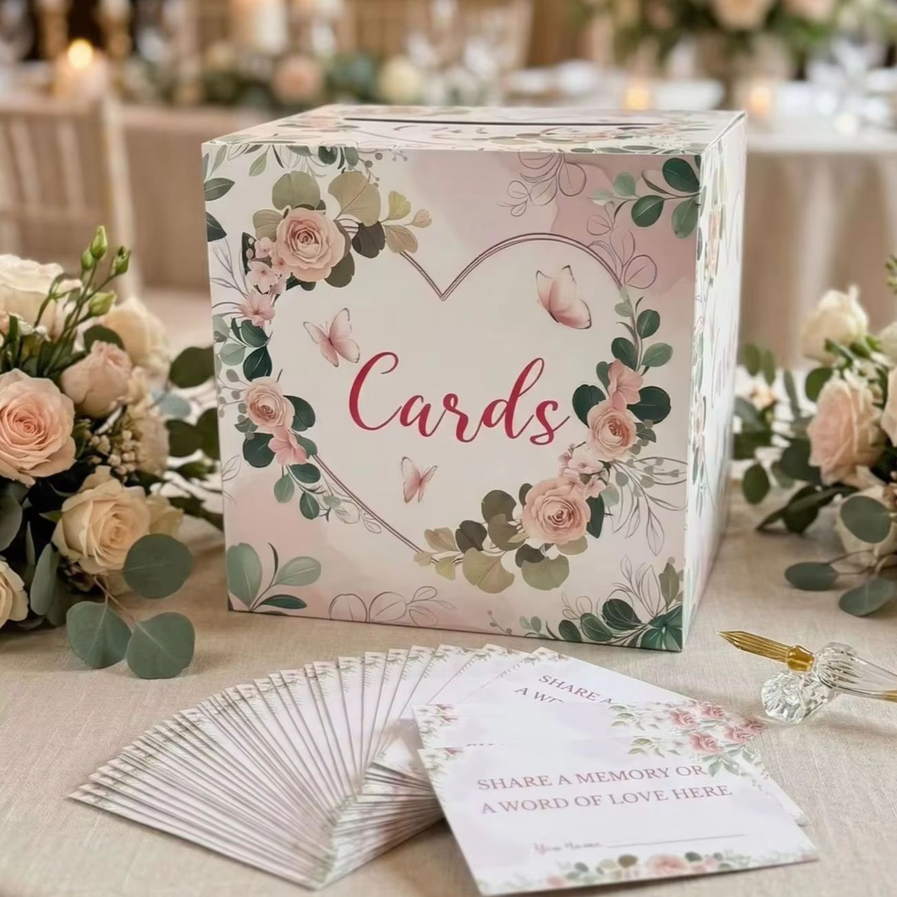 Weiße Blumen-Hochzeitskartenbo – Wedding Card Box Bewertung und Preis