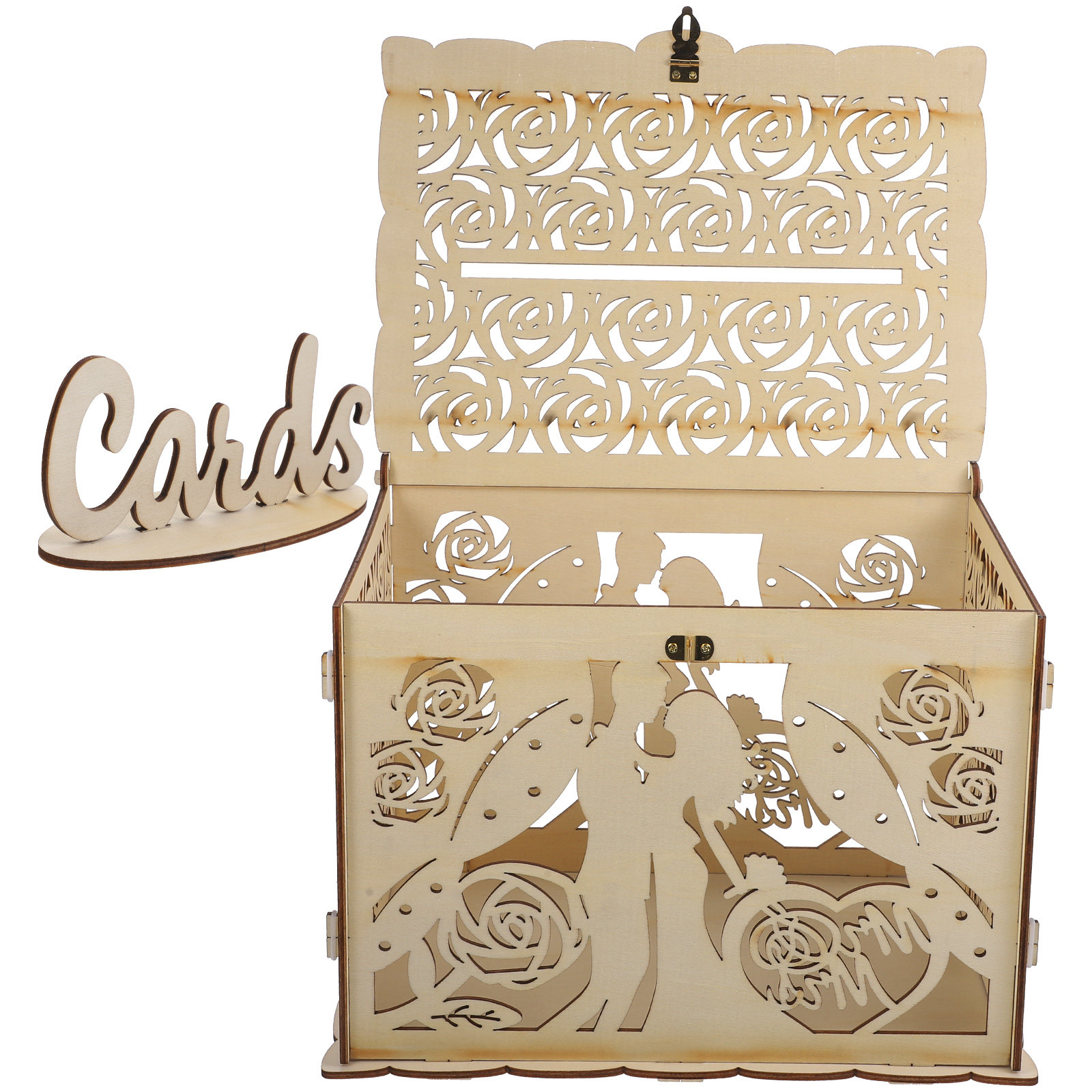 Ausgehöhlte Rustikale Holz-Hoc – Wedding Card Box Bewertung und Preis