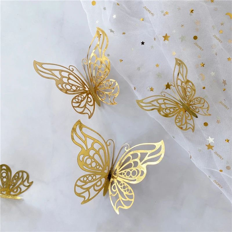 12/36 Stück 3D Hohle Schmetter – Wedding Package Gold Bewertung und Preis