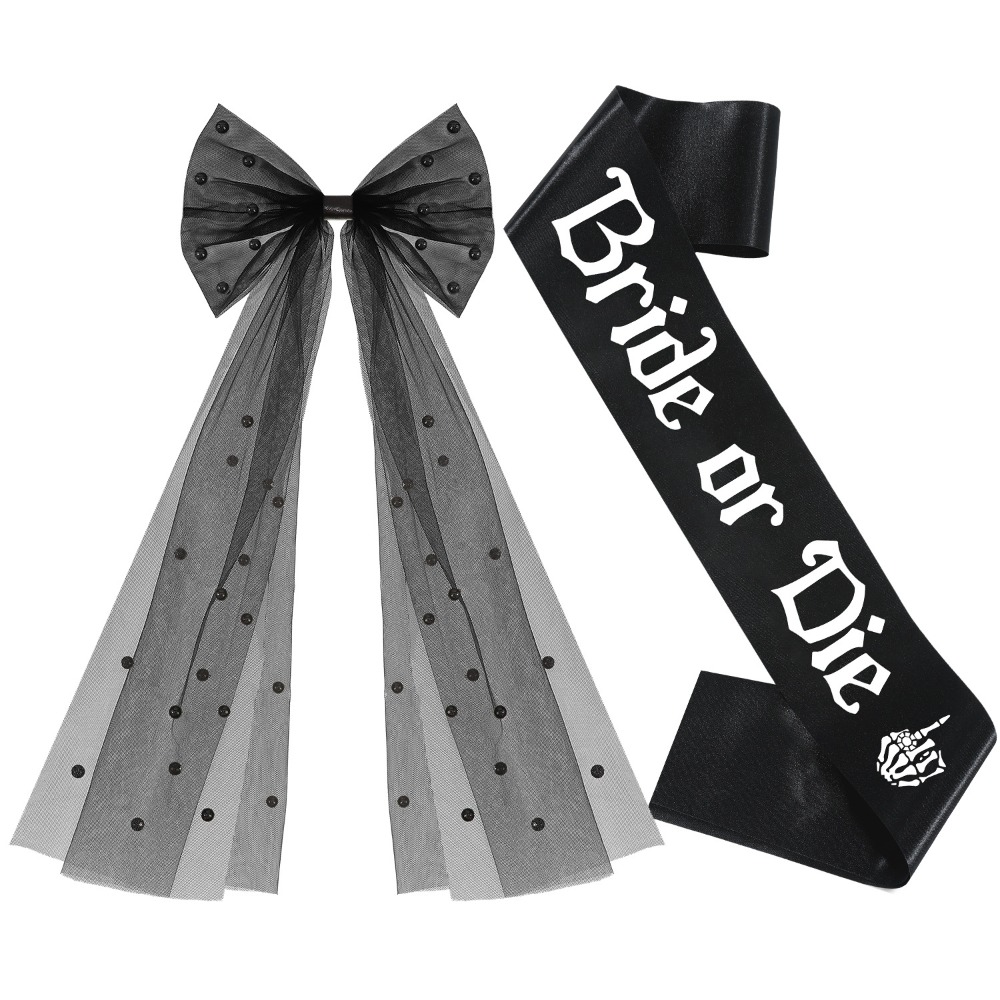 3 Stück Gothic Schwarz Bachelo – Bride Tribe Sash Bewertung und Preis
