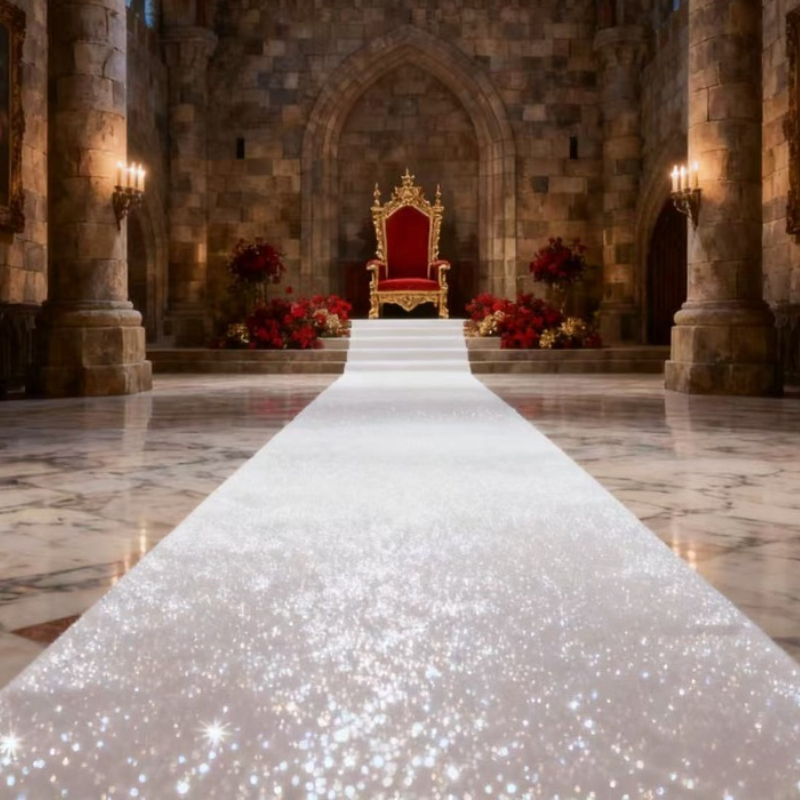 Eleganter weißer funkelnder Ho – Aisle Runner White Bewertung und Preis