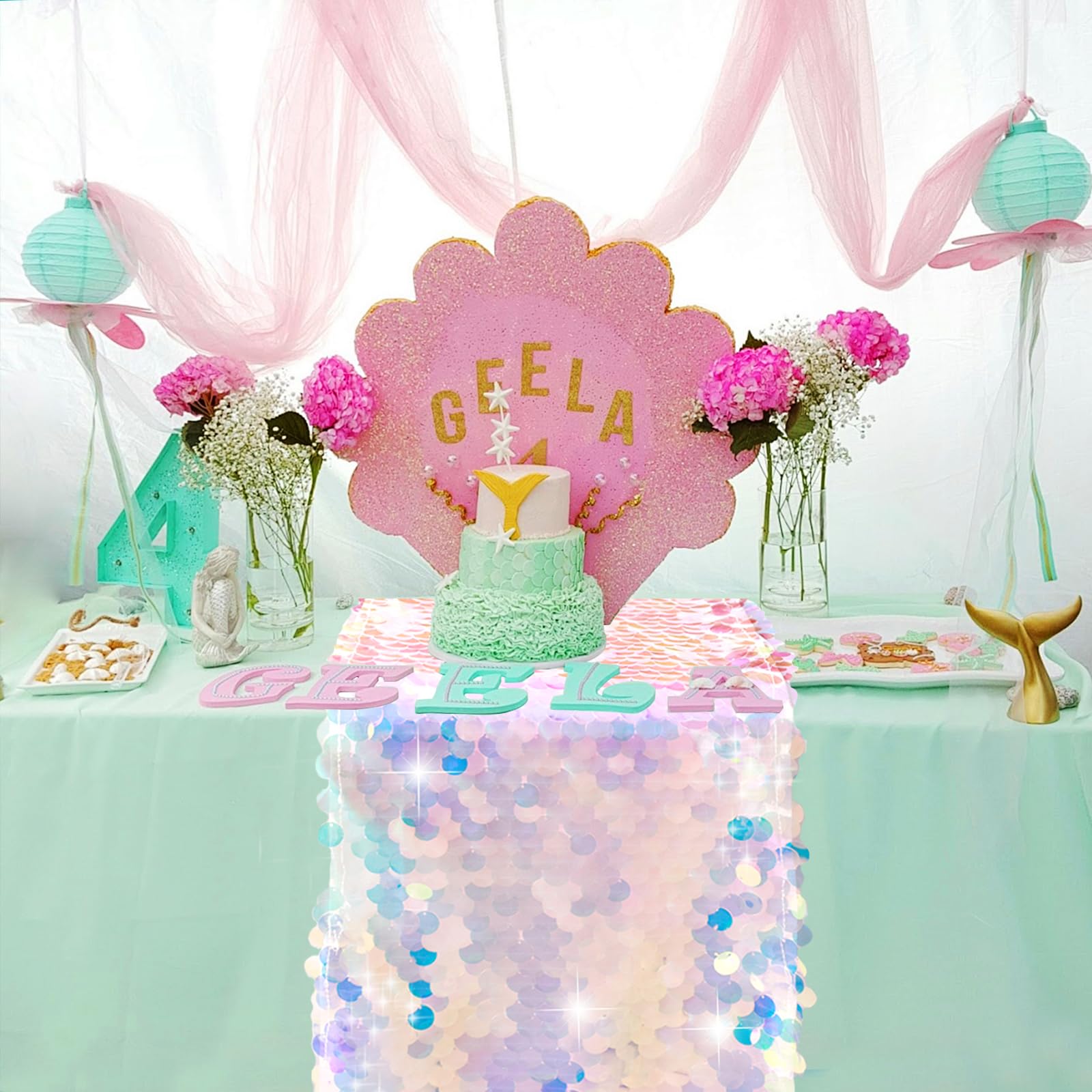 Meerjungfrau-Party-Tischläufer – Table Runner Sequin Bewertung und Preis