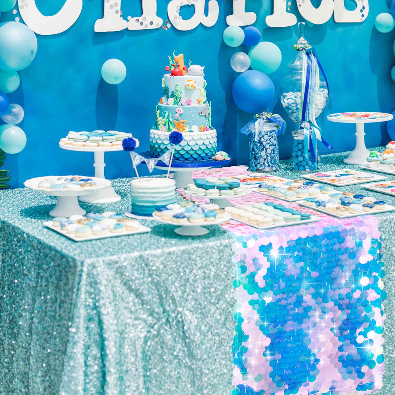 Meerjungfrau-Party-Tischläufer – Table Runner Sequin Bewertung und Preis