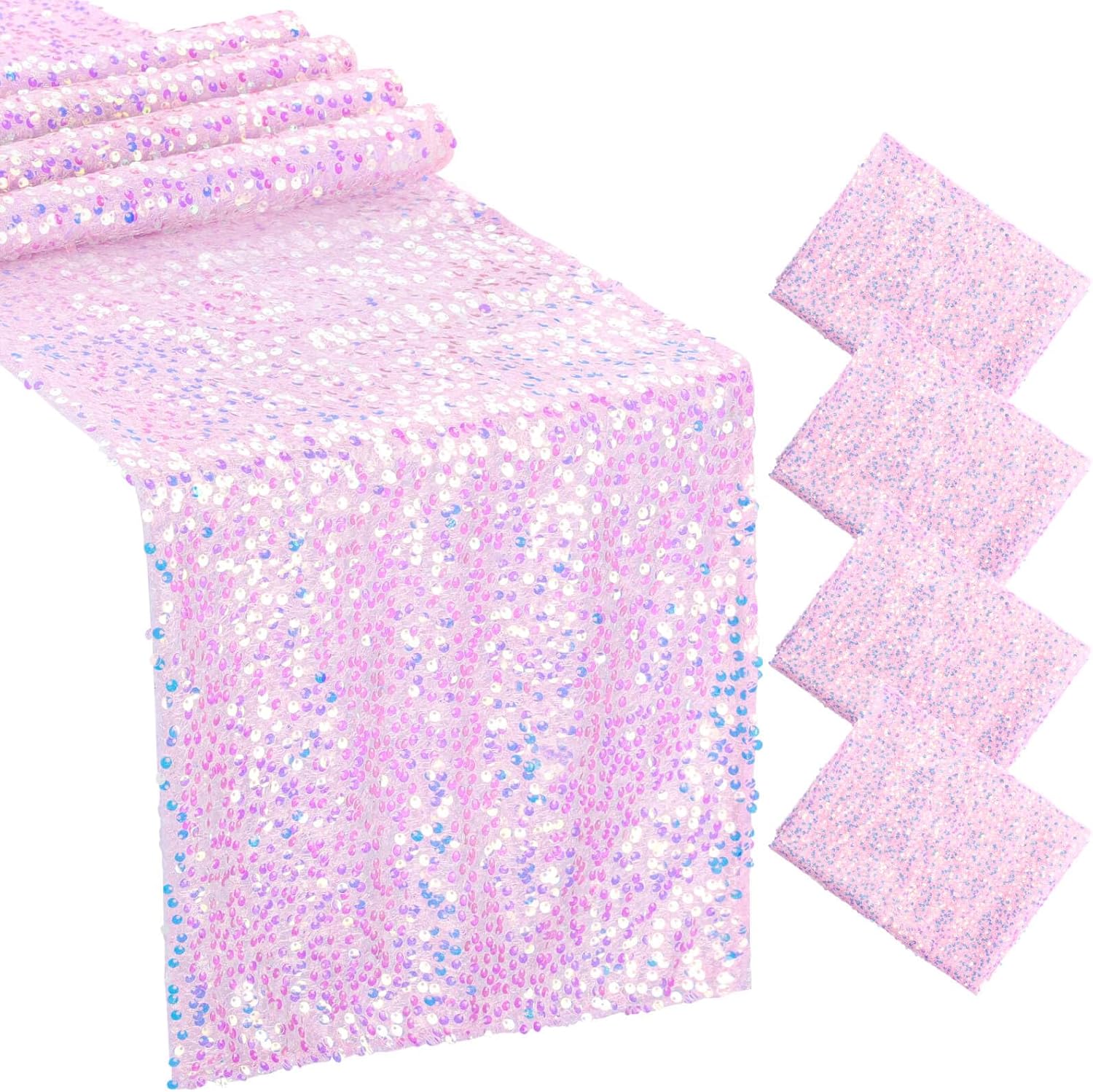 4 Stück rosa schillernde Paill – Table Runner Sequin Bewertung und Preis