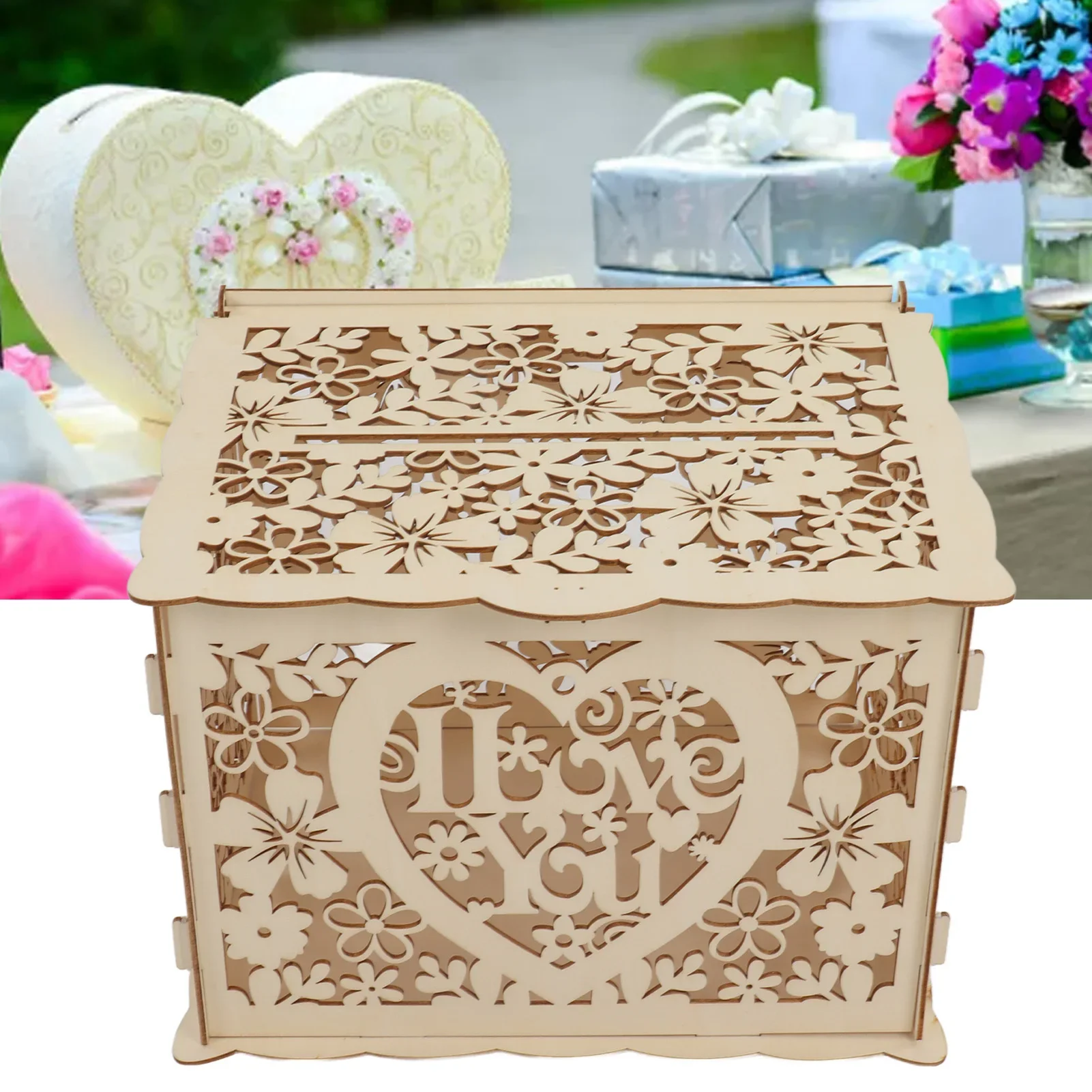 DIY hohle Holzkiste Geschenk k – Wedding Card Box Bewertung und Preis