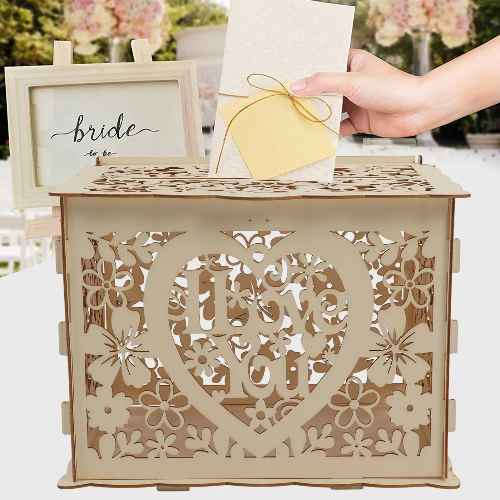 DIY hohle Holzkiste Geschenk k – Wedding Card Box Bewertung und Preis