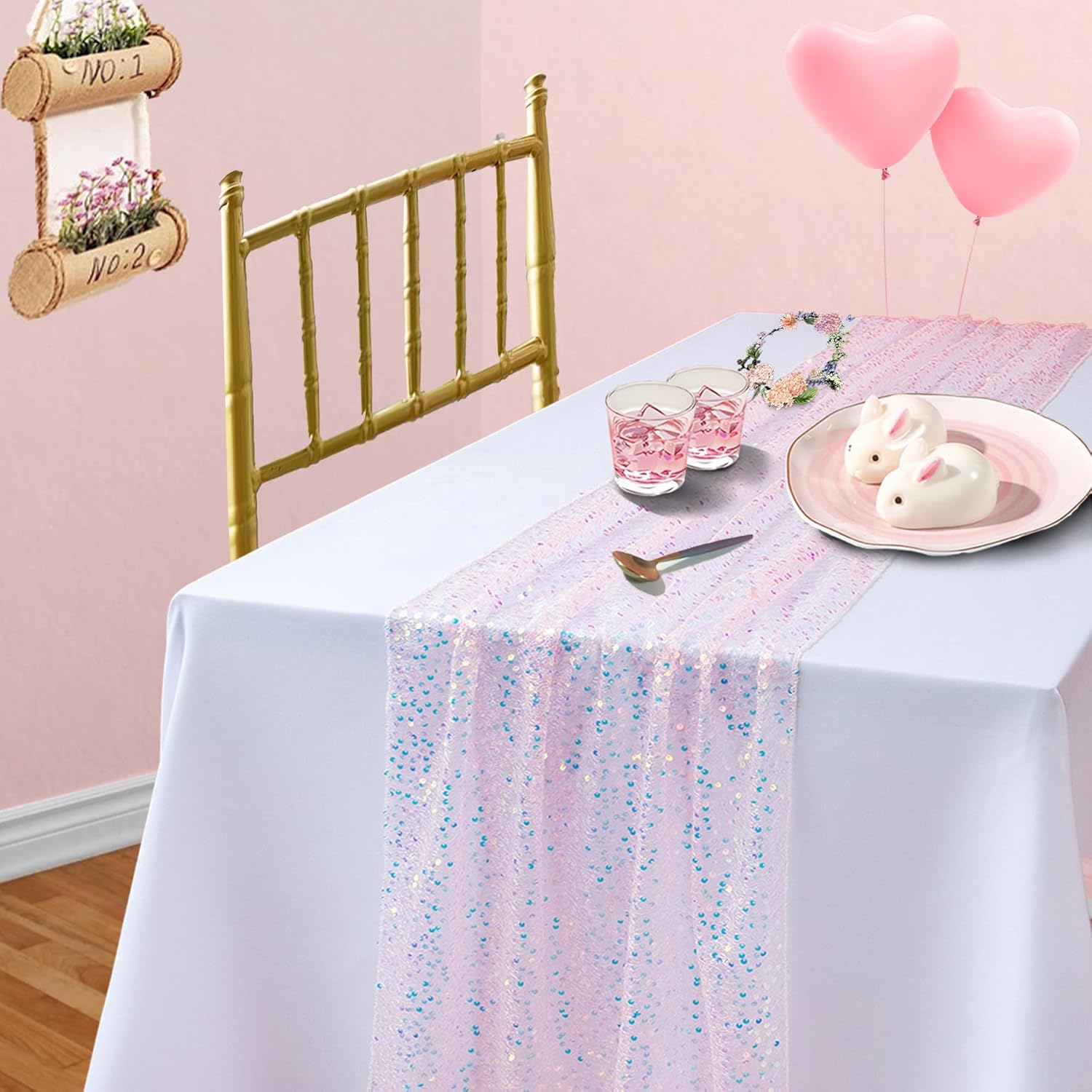 Glitzernder schillernder Paill – Table Runner Sequin Bewertung und Preis