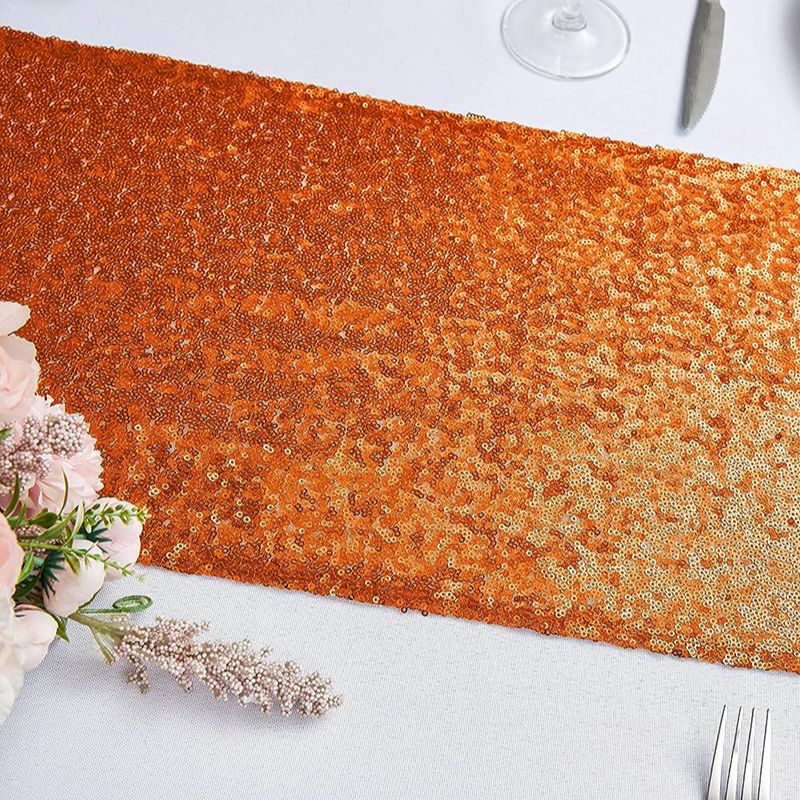 Orangefarbener Pailletten-Tisc – Table Runner Sequin Bewertung und Preis